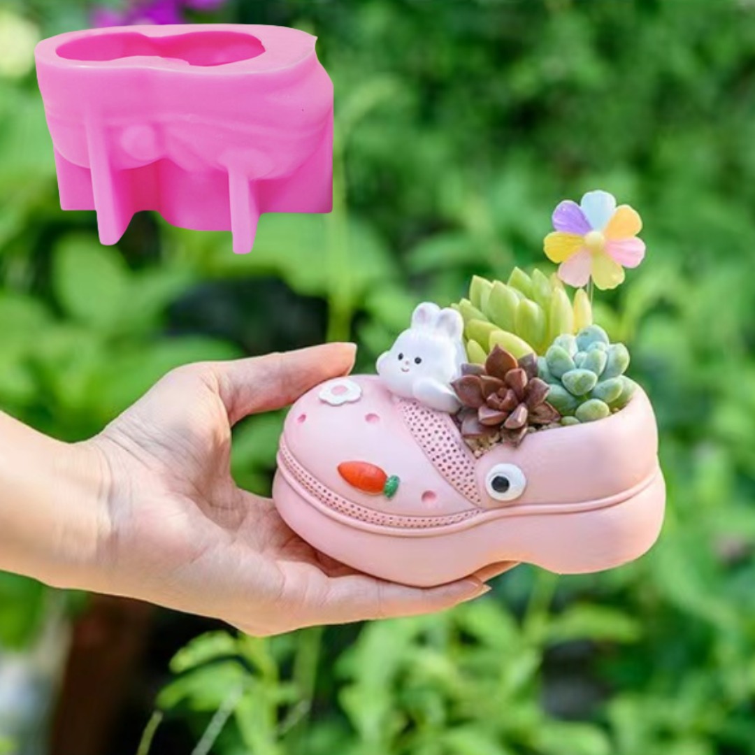Succulent Set - Sandal hewan 3D, Pot bunga tanaman