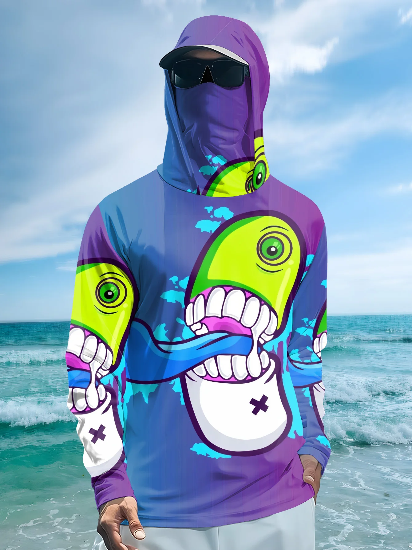Monstera - Jaket Hoodie Motif Kartun Monster dengan