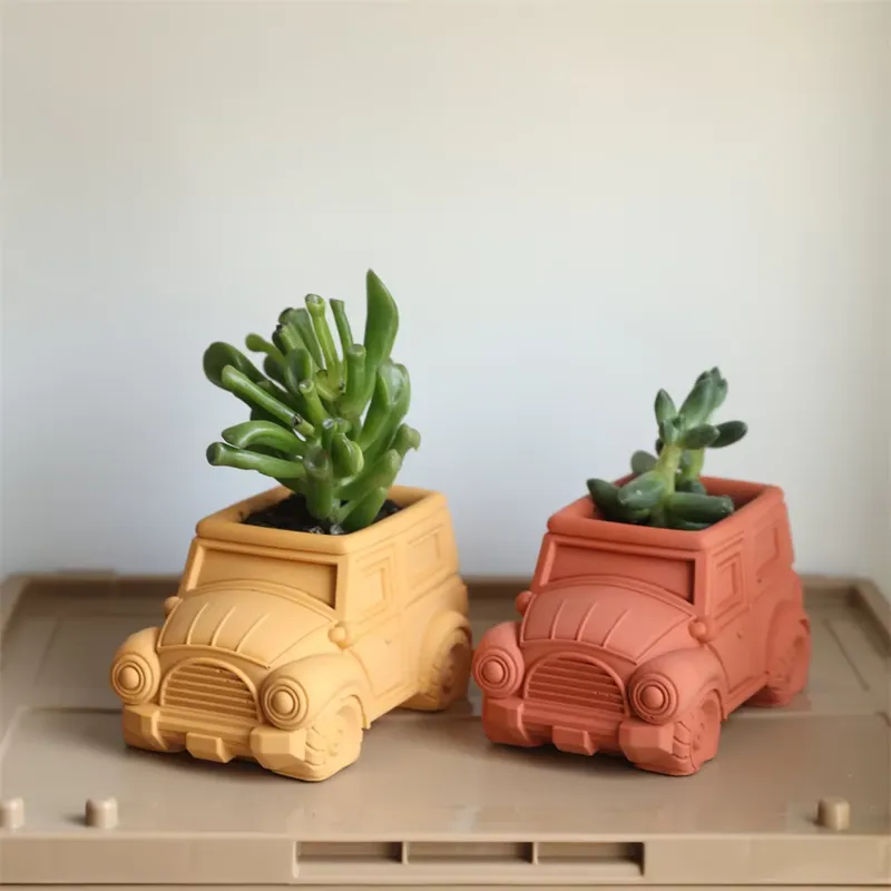 Plant Pot - Cetakan Silikon Beton Mobil Vintage Boowan