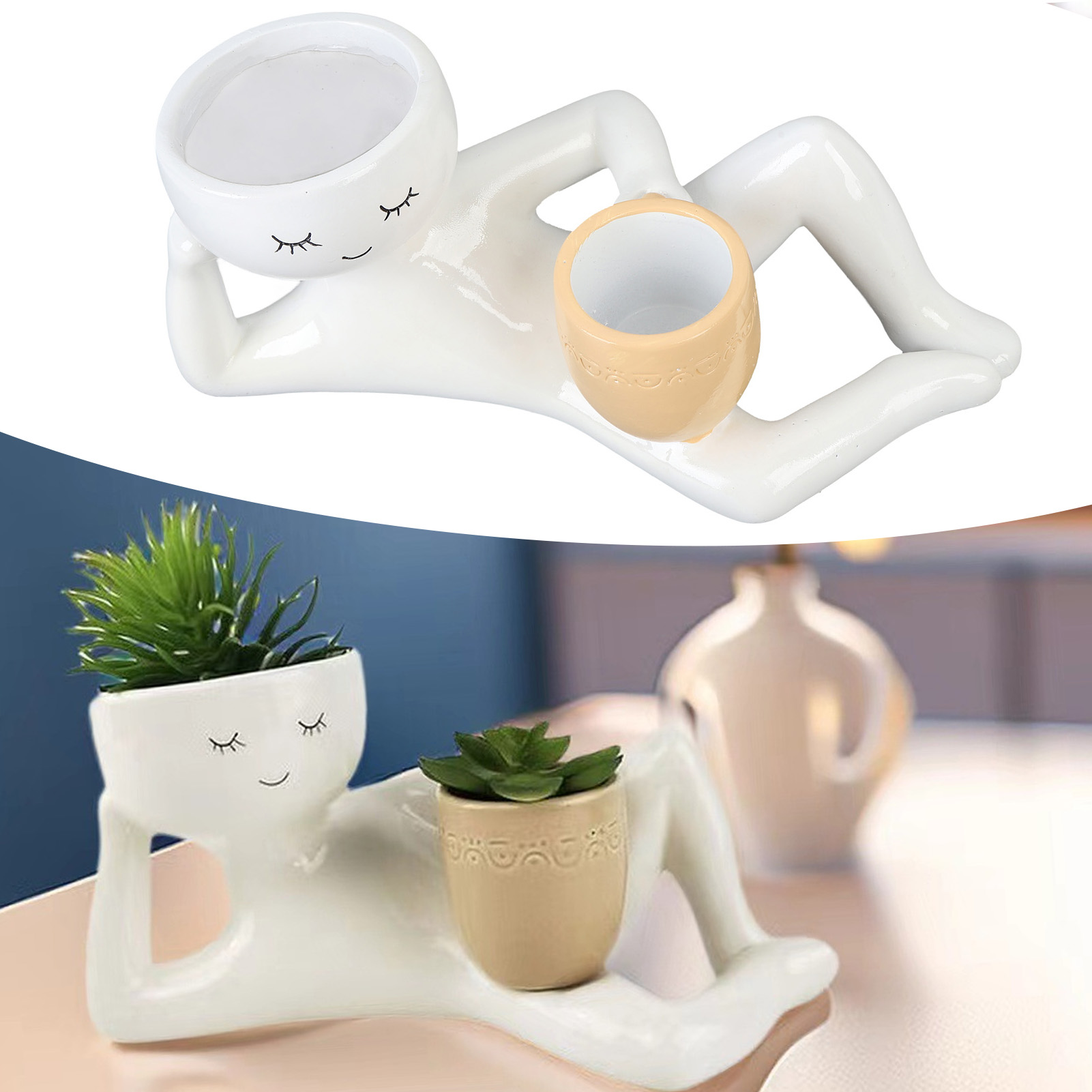 Succulent Set - Pot Sukulen Kreatif dari Resin Sintetis