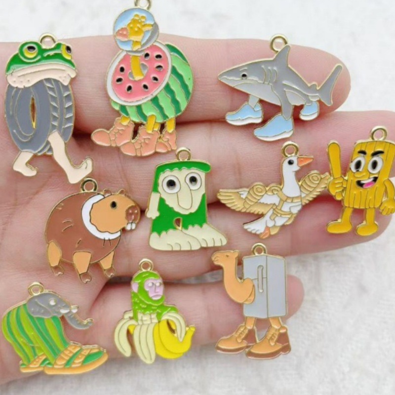 Monstera - 10pcs Perhiasan Kreatif dari Logam Paduan,