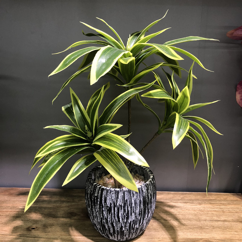 Snake Plant - 35CM 3 Garpu Buatan Desktop Tanaman