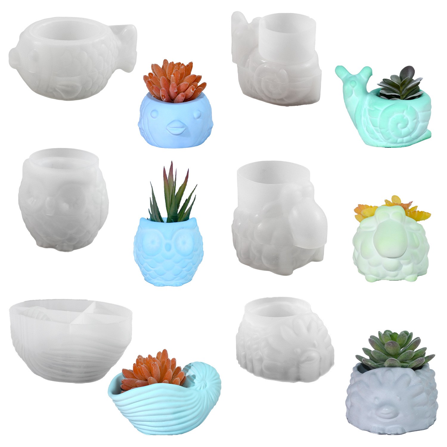Cetakan Silikon Pot Bunga Hewa - Succulent Set ulasan dan harga