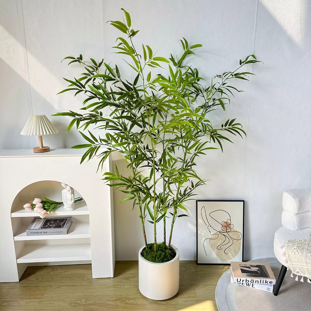 Bambu Hijau Buatan PU + PVC Po - Snake Plant ulasan dan harga