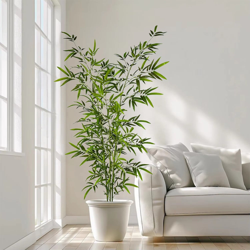 Bambu Hijau Buatan PU + PVC Po - Snake Plant ulasan dan harga