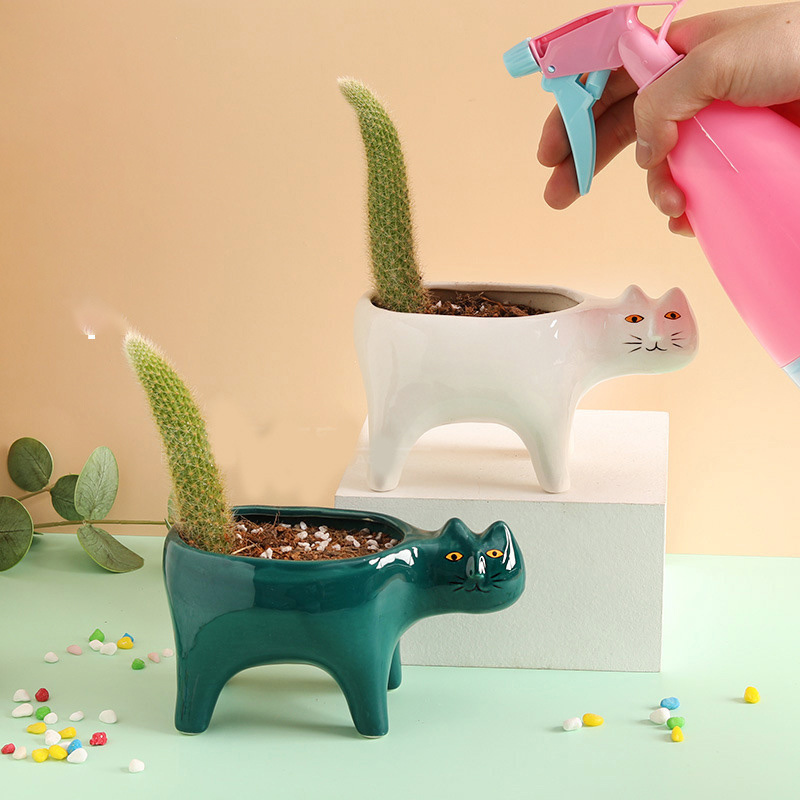 Pot bunga keramik kucing lucu  - Snake Plant Ceramic ulasan dan harga