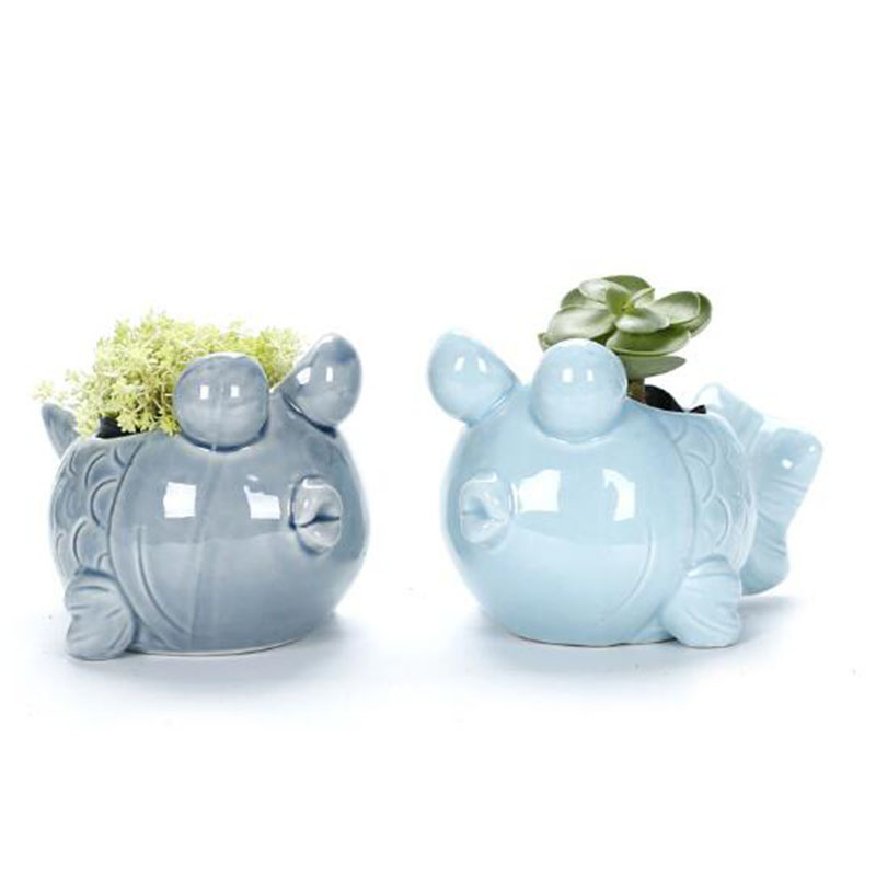 Pot Bunga Porselen Biru Bergay - Snake Plant Ceramic ulasan dan harga